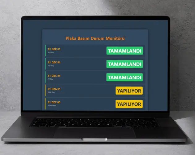 Şoförler Odası Plaka Takip Yazılımı Projesi
